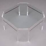 Table basse octogonale Lucite David Lange années 1970