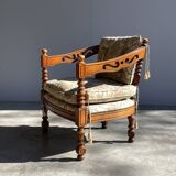 Giorgetti / classic armchair in art deco style / italy 1975s