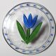 Kosta Boda Glass Plate: Vintage Blue Tulip Design by Ulrica Hydman Vallien