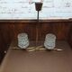 Vintage 1960s glass and brass chandelier from the 50s - 2 branches