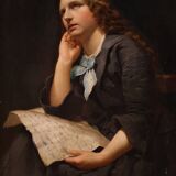 Great 19th century painting portrait of a lady