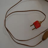 Lampe brutaliste moderniste forme libre 60's bois d'olivier
