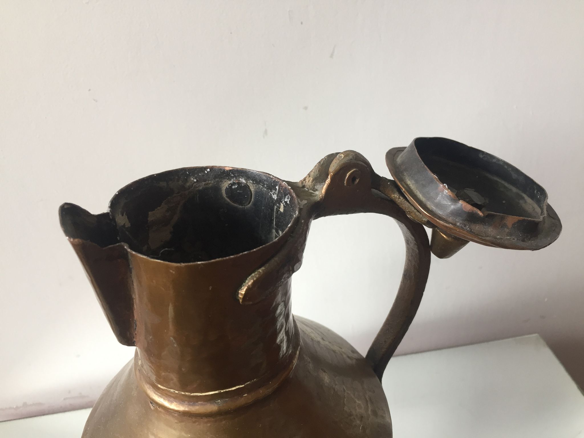 Islamic art ottoman copper ewer antique candleholder