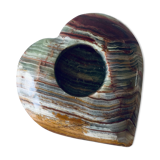 Heart candle holder in onyx