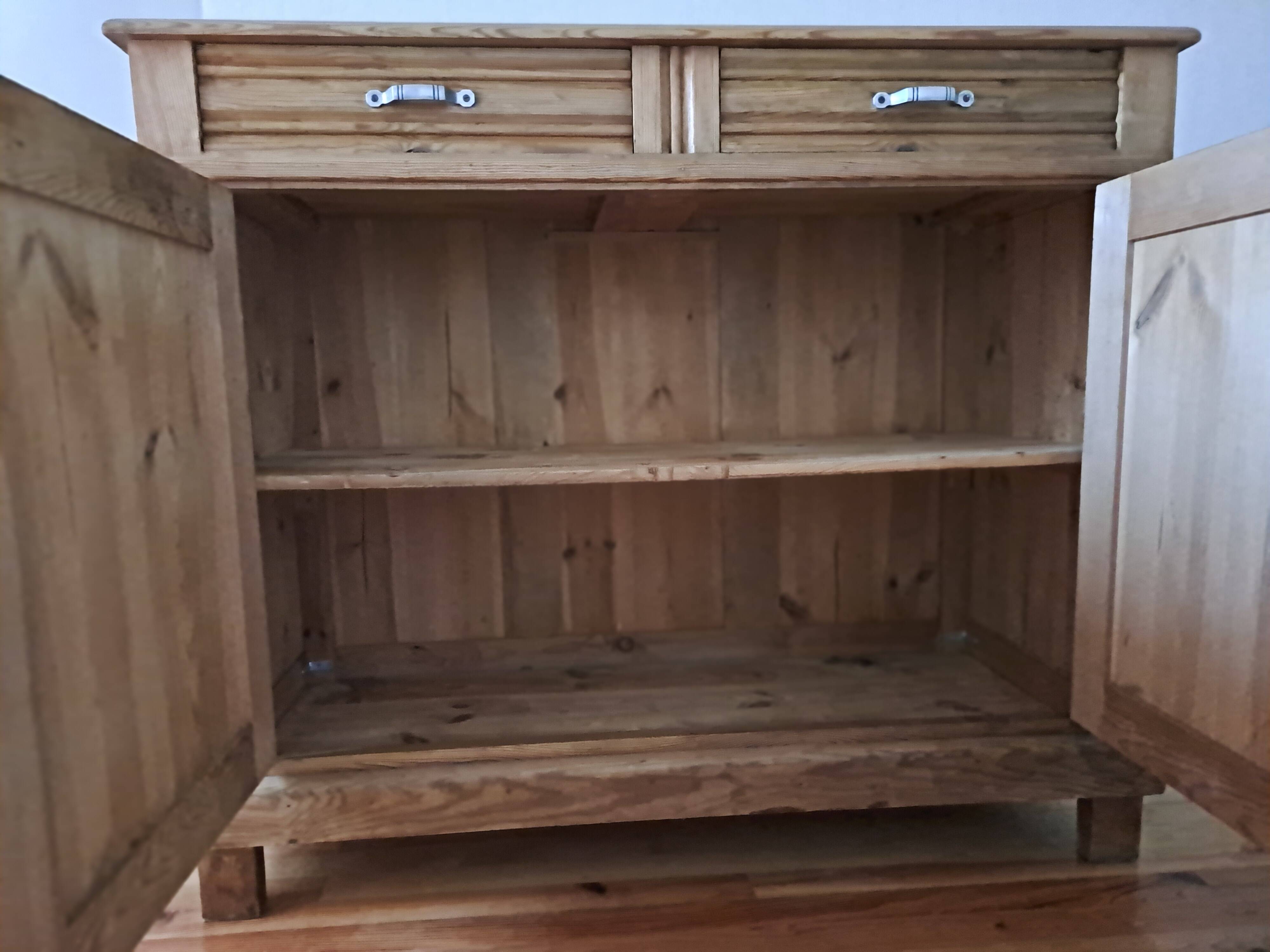 Old Parisian sideboard in raw wood