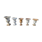 1 lot of 5 Médicis vases in cast iron from 1900, Charleville - Mézières