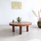Round coffee table in wood and ceramic by Roger Capron, herbier/garrigue model, 60s/70s