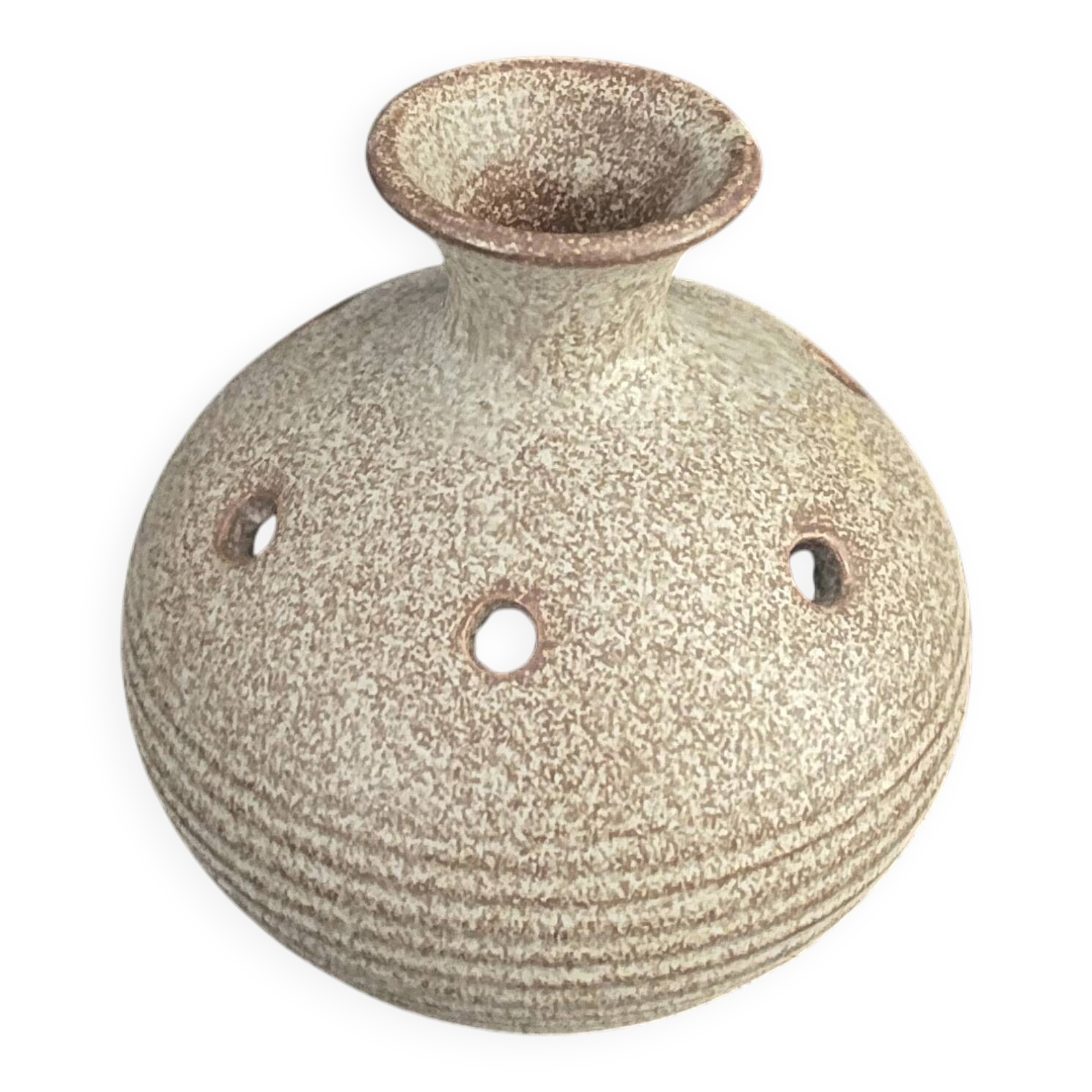 Vase pique-fleurs en grès Vallauris