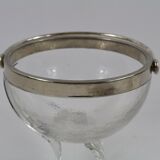 Vintage crystal ice bucket and Silver plated handle