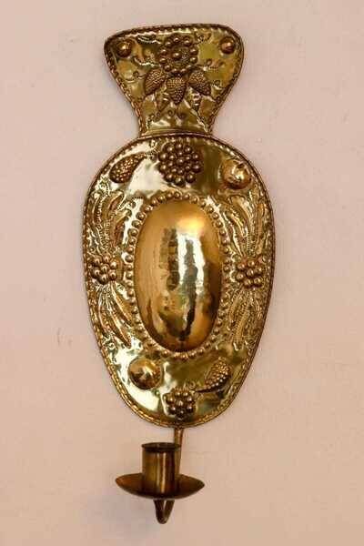Pair of mid-century brass Swedish sconces