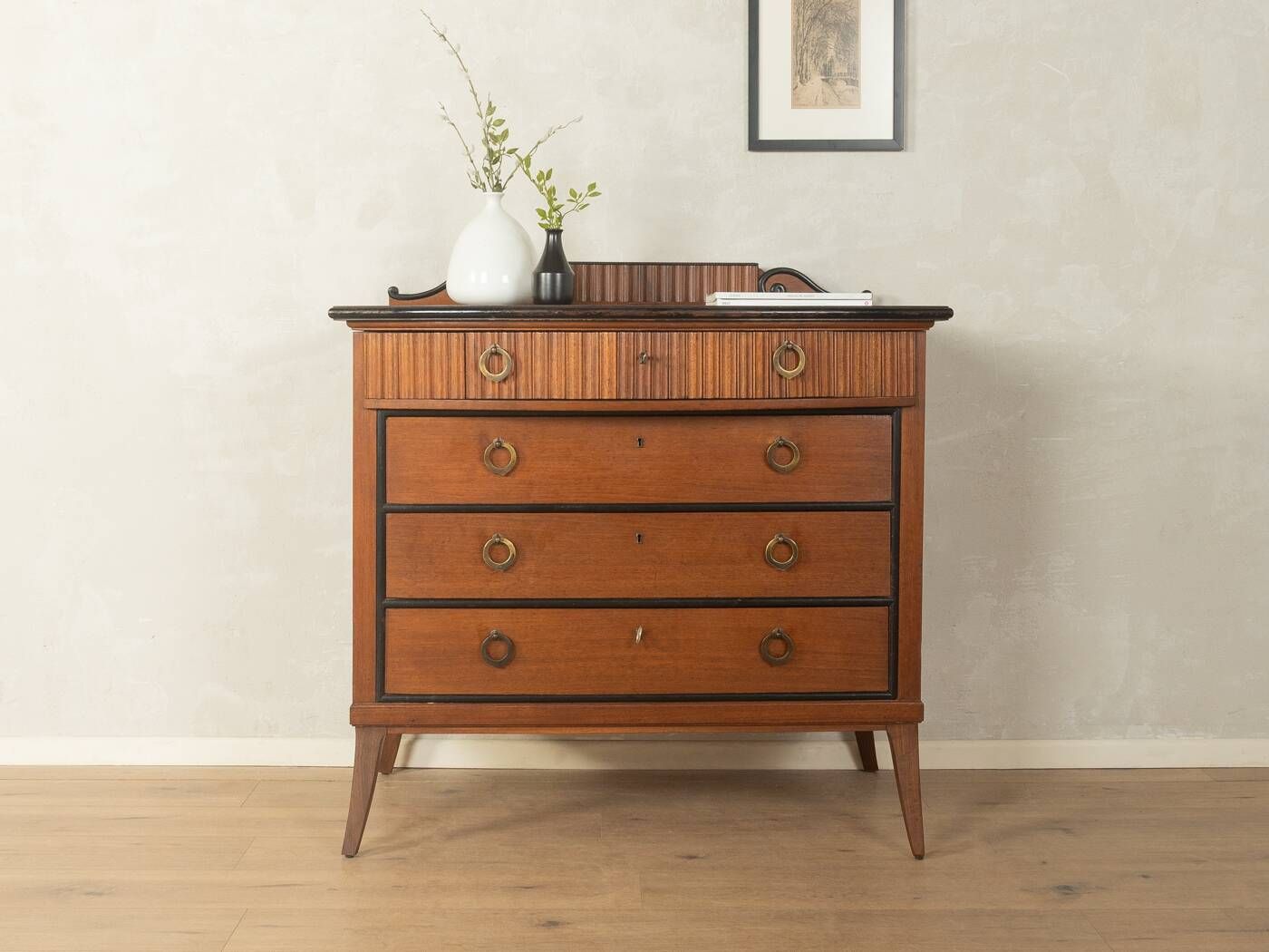 Classic chest of drawers from the 1920s in dark brown