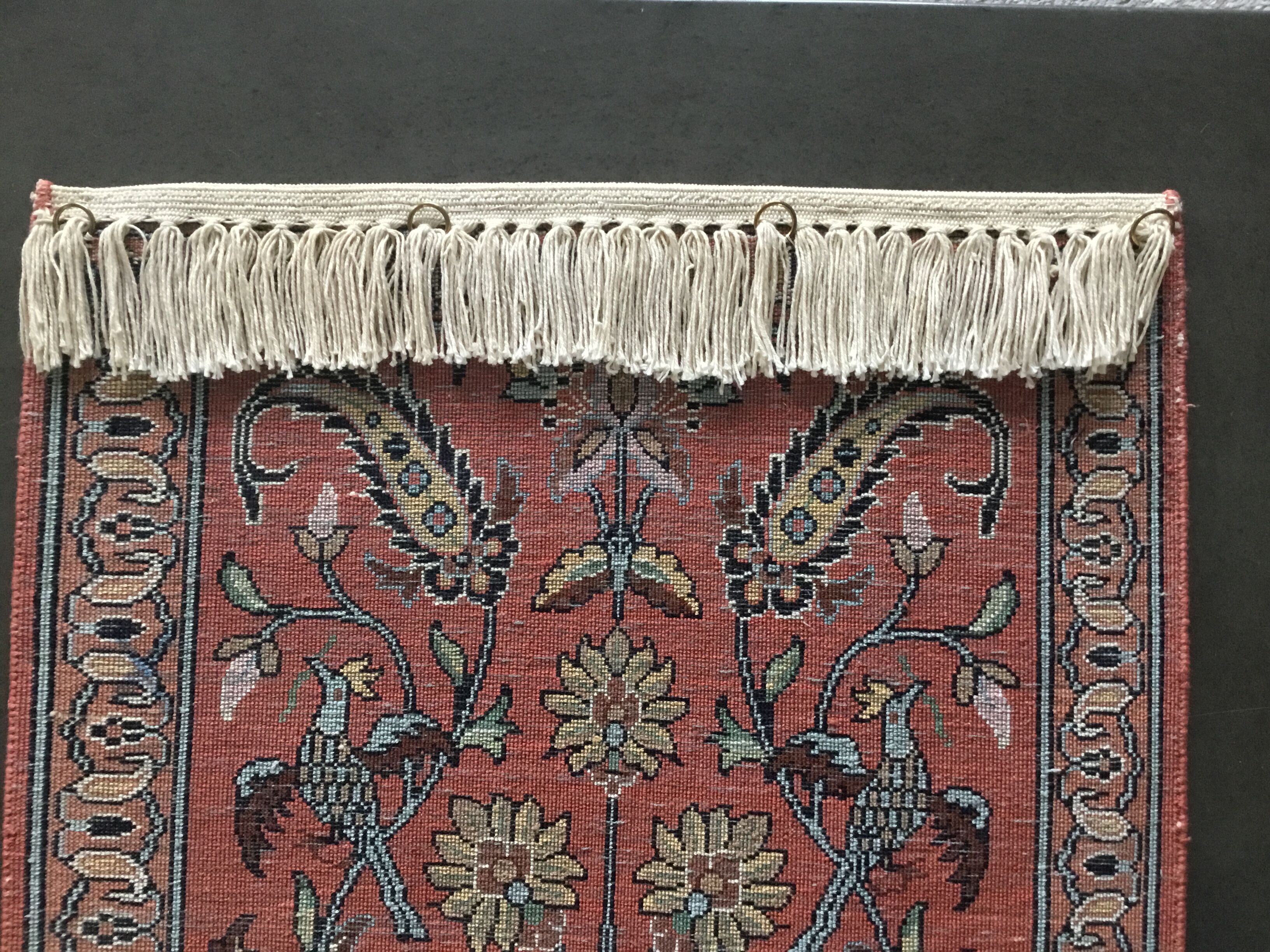 Tapis d’orient en cachemire et soie 44x92cm