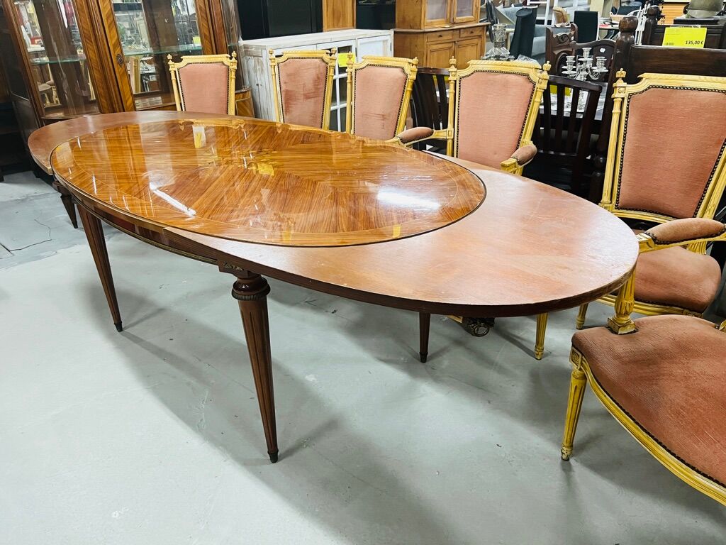 Inlaid rosewood dining table