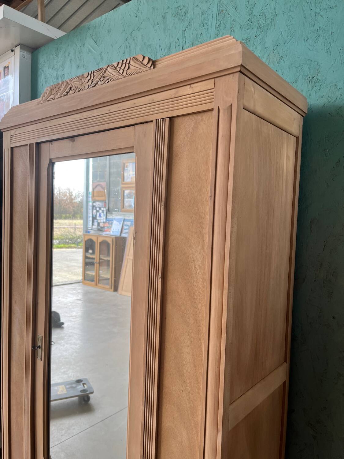 Parisian wardrobe in raw wood