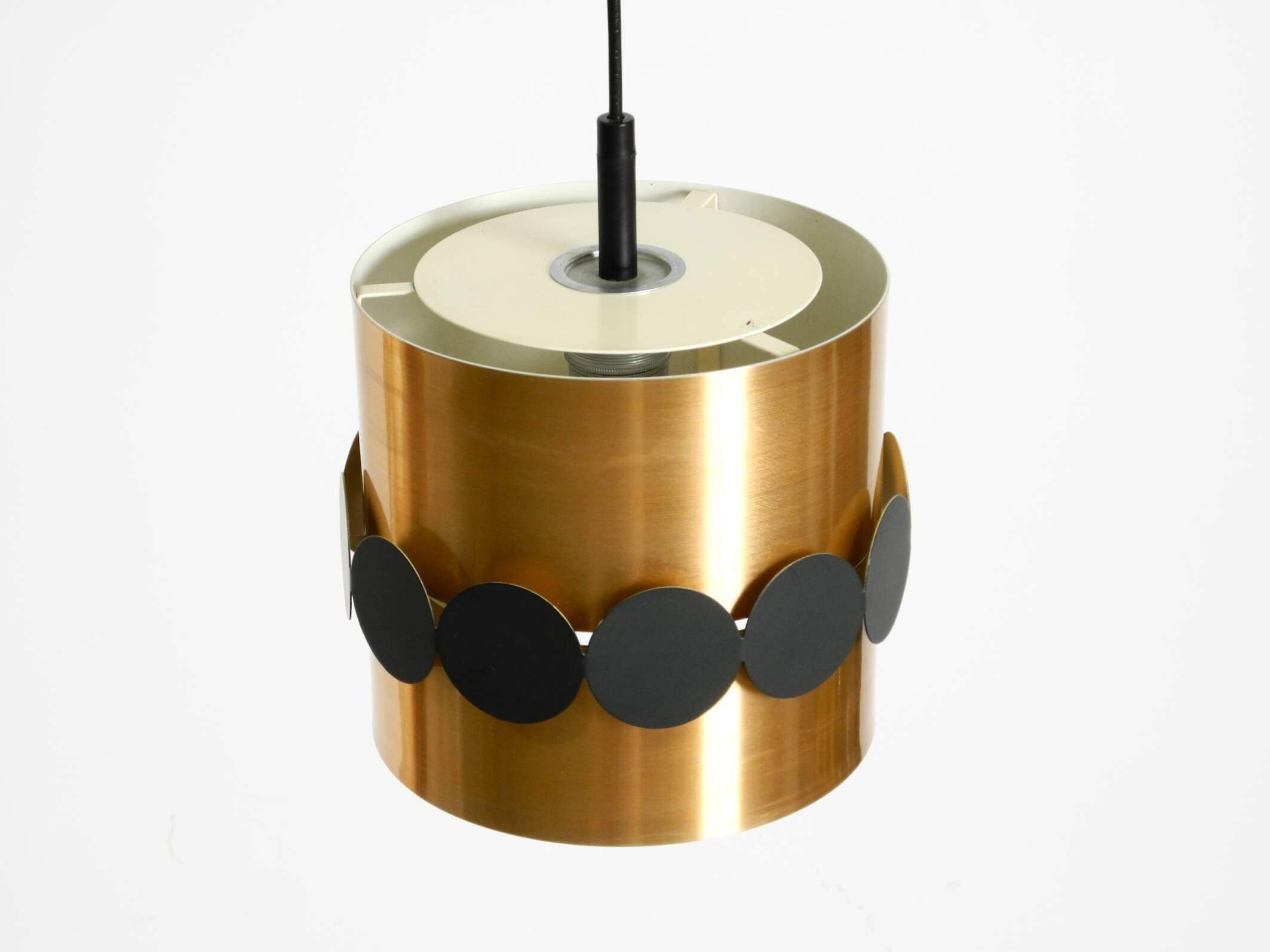 1960s Space Age pendant lamp by Doria, made of copper-anodized aluminum