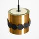 1960s Space Age pendant lamp by Doria, made of copper-anodized aluminum