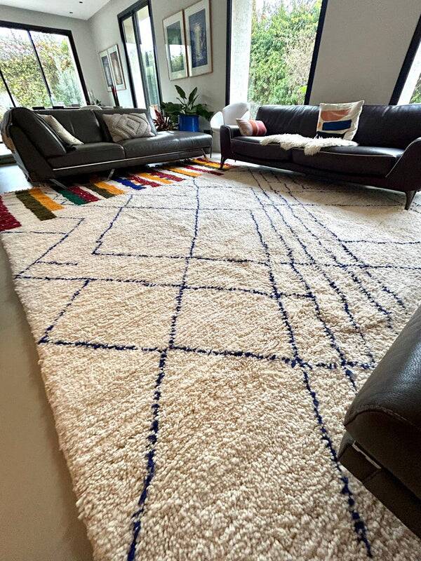 Tapis berbère en laine naturelle