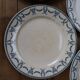 Set of 8 flat ironstone plates "Les Termes" Sarreguemines and Digoin