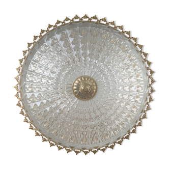 Glass and brass ceiling lamp