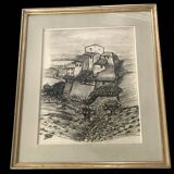 Tableau dessin fusain Pascal Maixent XXème