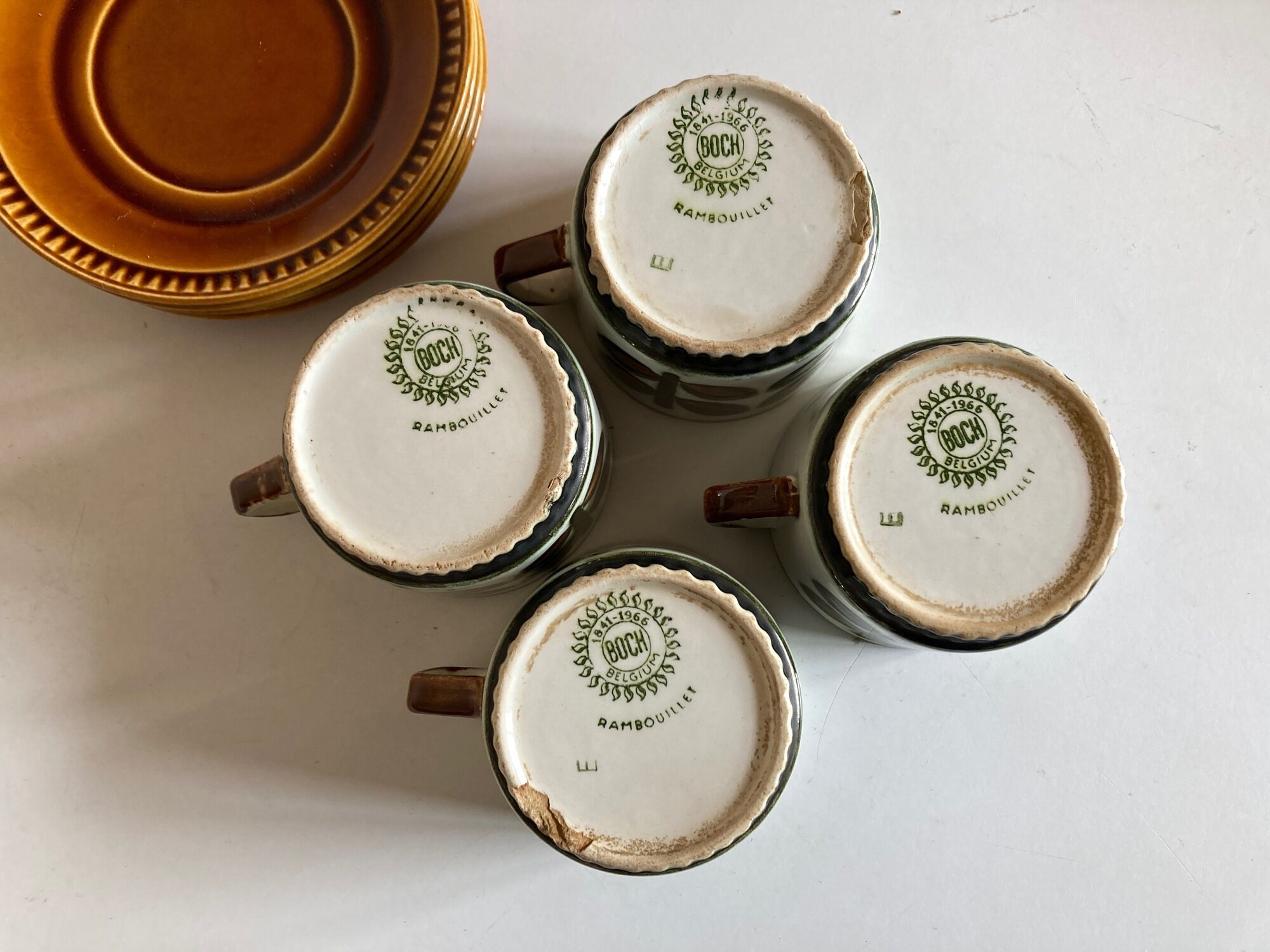 Set of 4 cups of rambouillet 1960 lunches from Boch Belgium