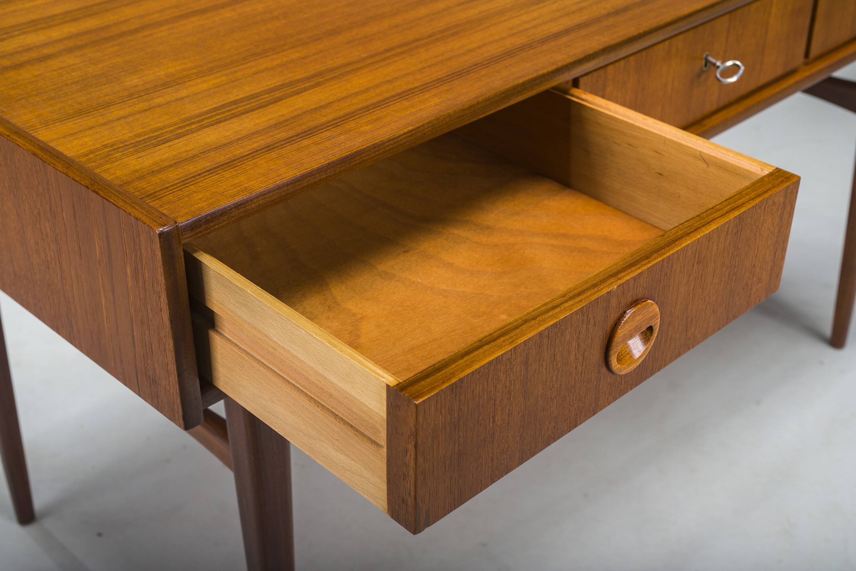 Mid-Century Teak Desk attributed to Bartels Works, 1960s