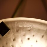 Chandelier signed Muller Frères Lunéville, Art Deco suspension, nickel-plated bronze chandelier, ceiling lamp,