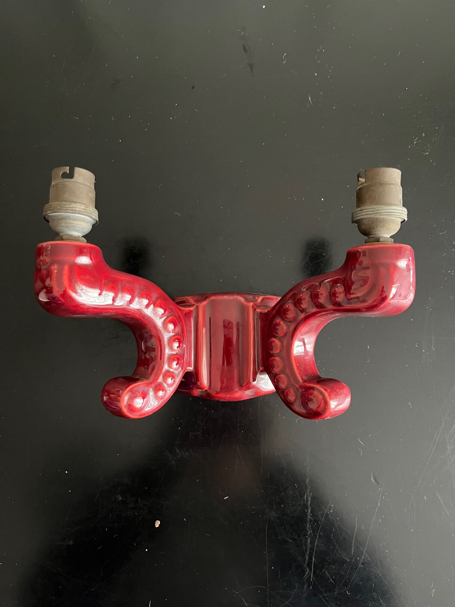 Pair of 1950 ceramic wall lamps