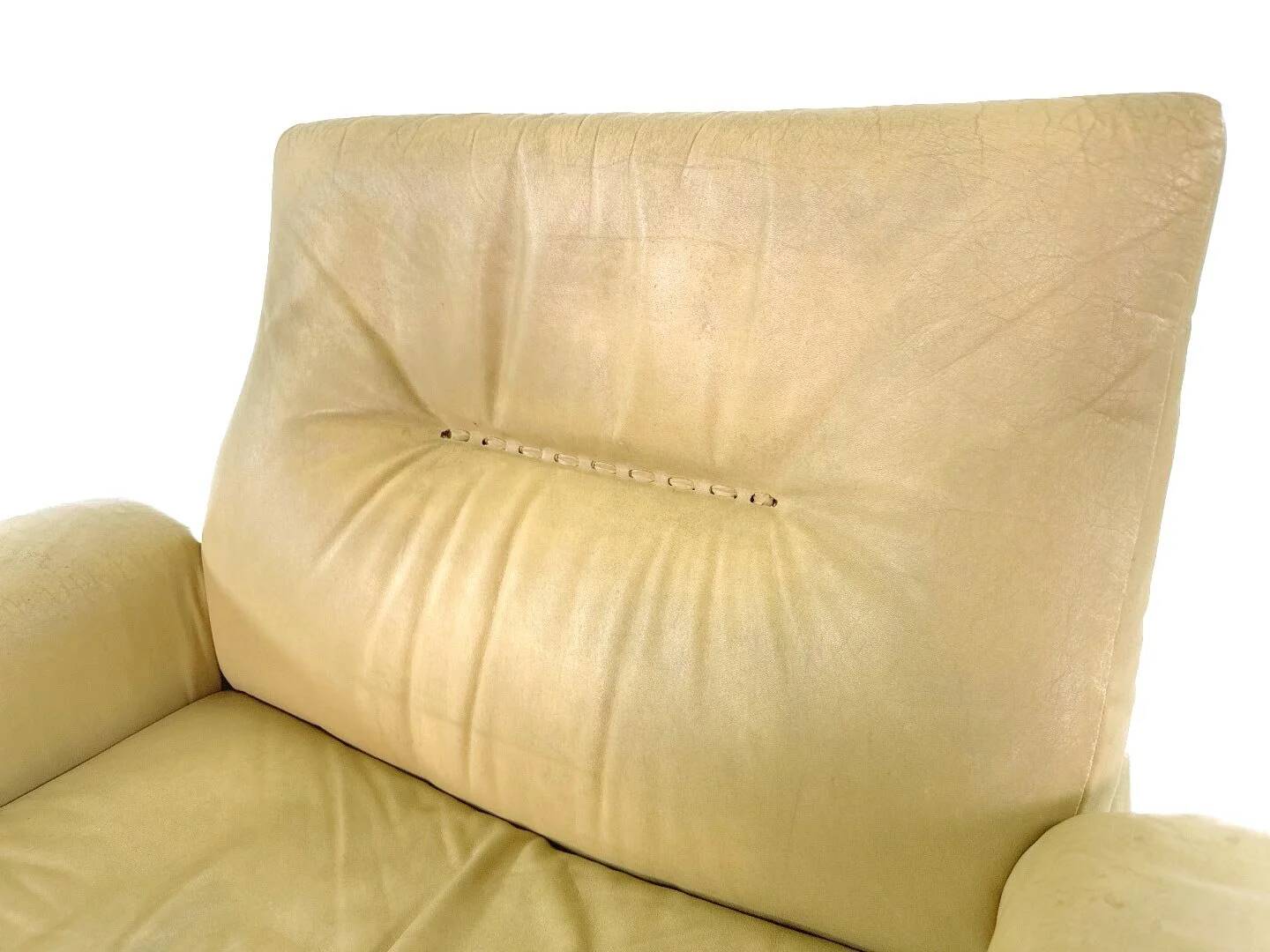 Fauteuil De Sede DS-35 en cuir crème, Suisse années 1970