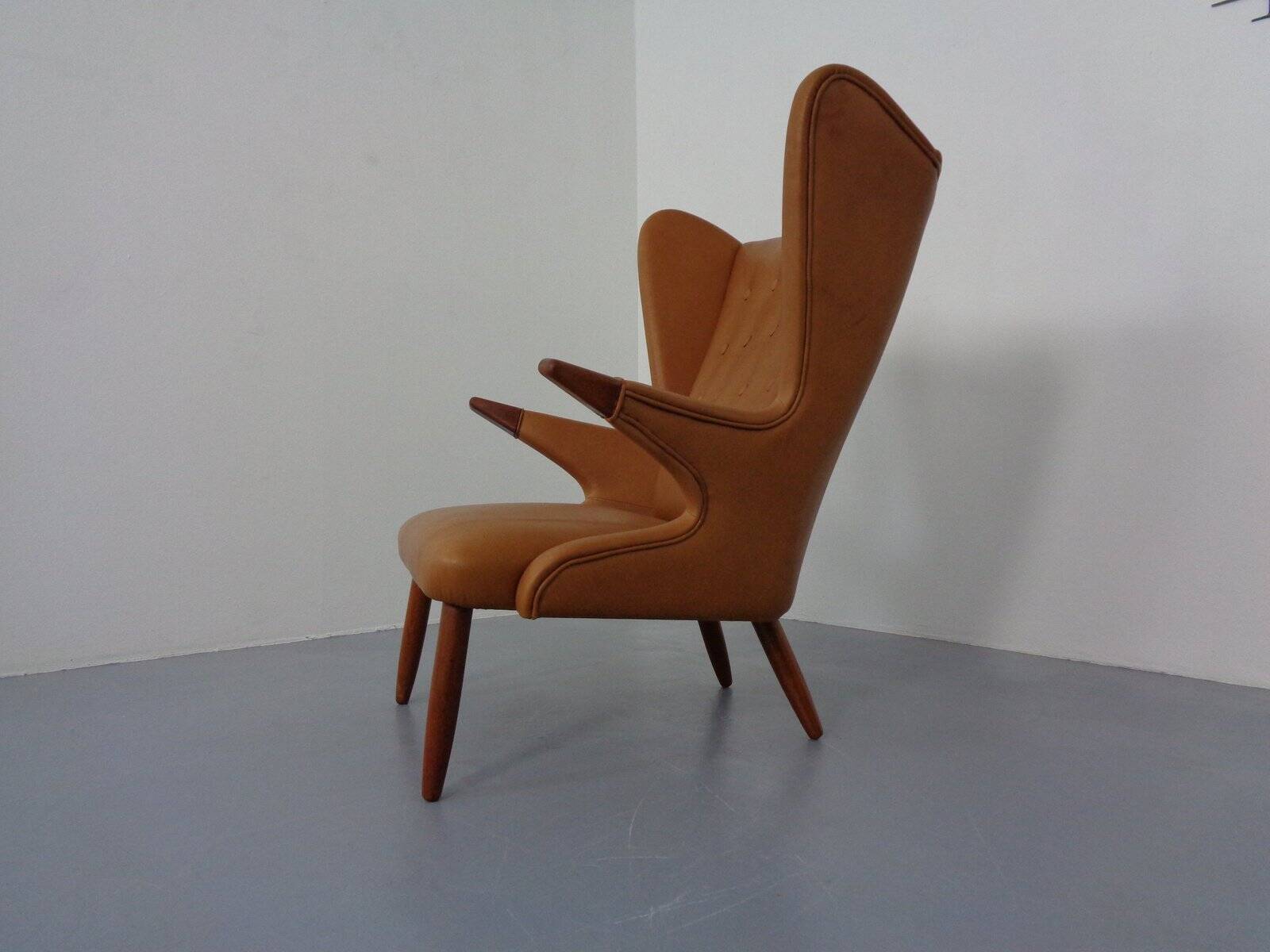 Teak and leather armchair by Svend Skipper for Skippers Møbler, Denmark, 1960s