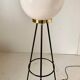 Vintage Stilnovo Floor Lamp, Opaline Glass & Iron, Italy 1950s