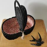 Black wicker basket