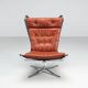 Sigurd Ressell Falcon lounge chair leather and metal Vatne Norway 1970