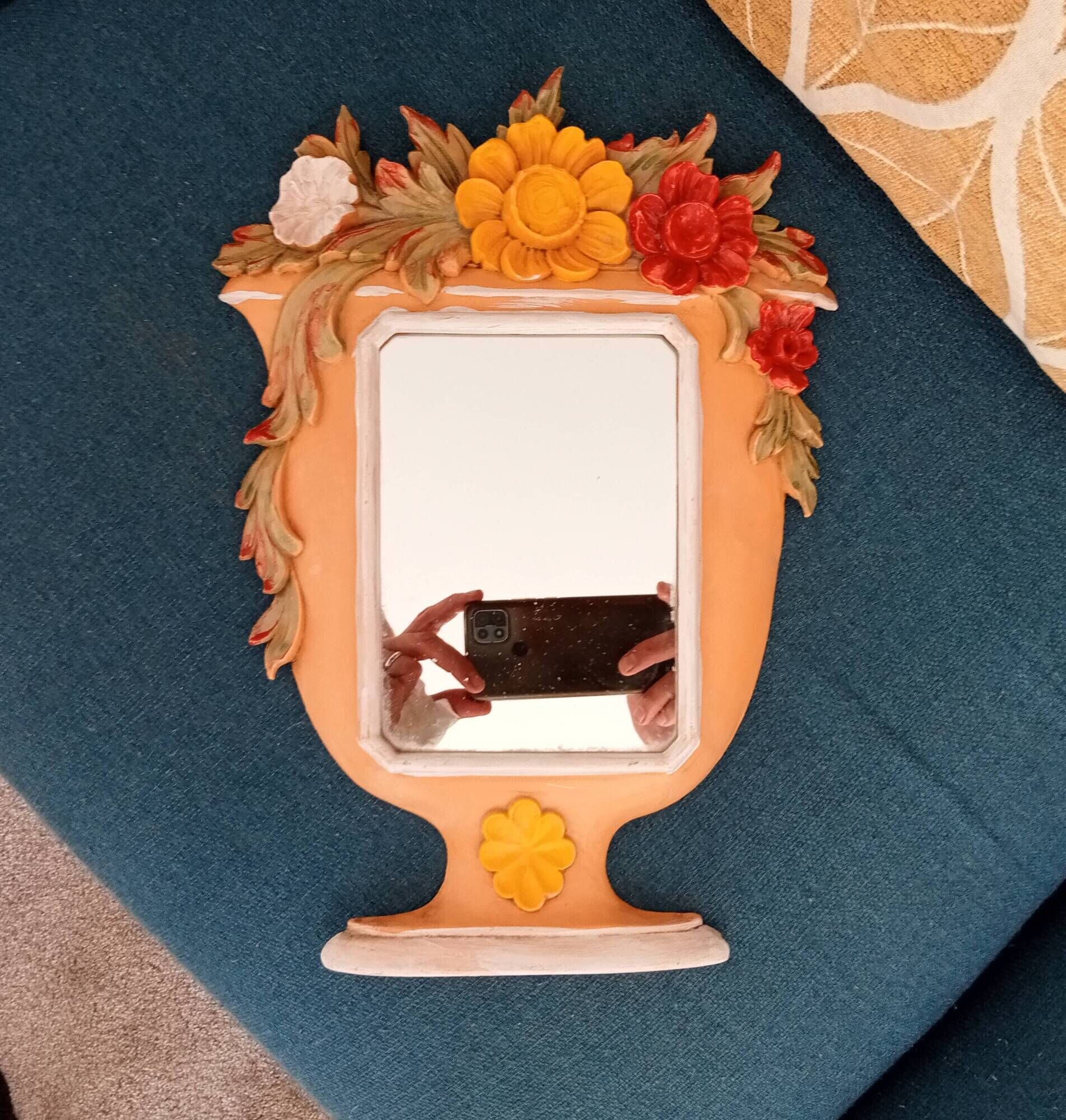 Atypical vintage Italian mirror 60s/70s 34*25