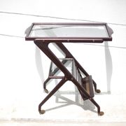 Serving rolling trolley, wood service, 50's