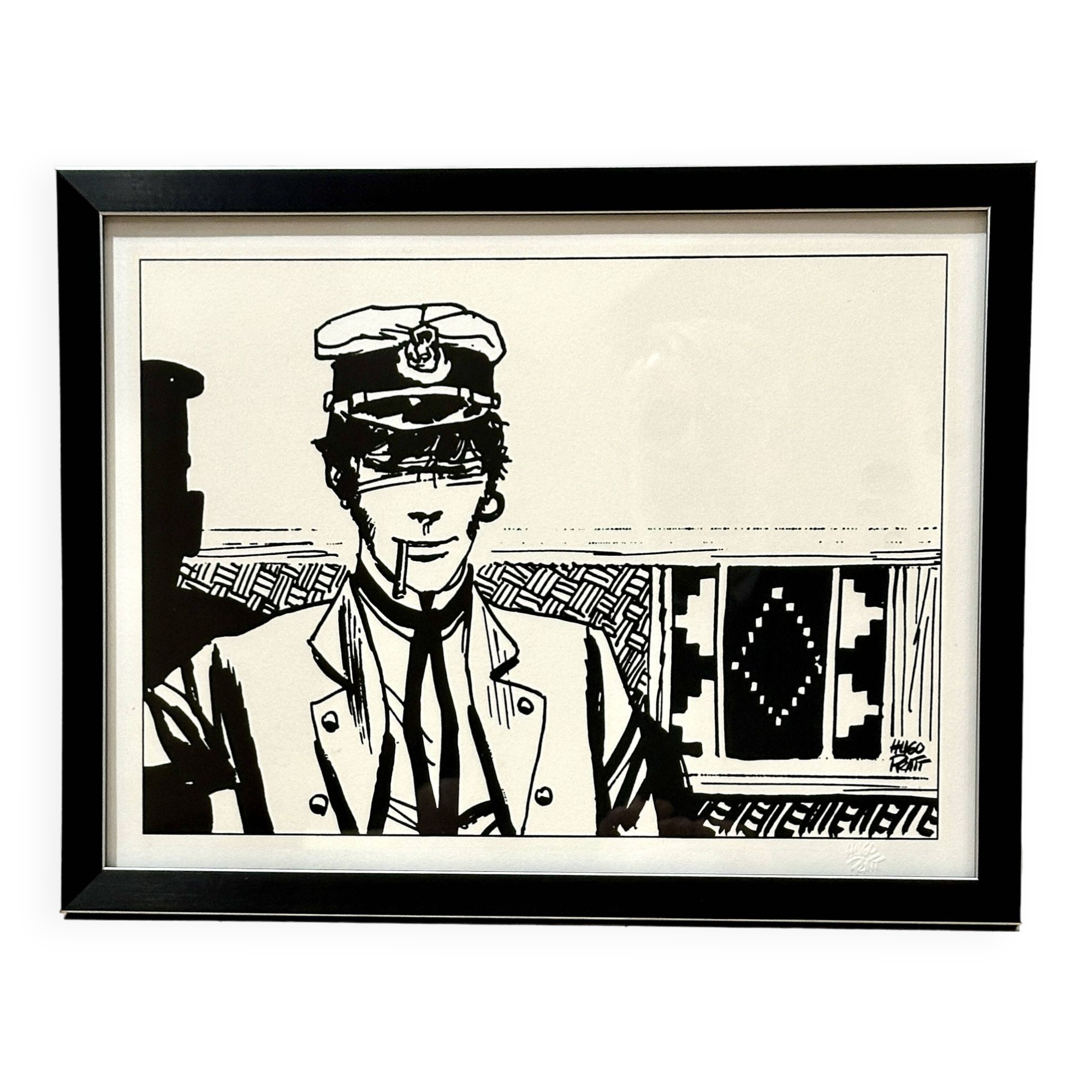 Sérigraphie originale - Hugot Pratt - Corto Maltese - numérotée + certificat authenticité
