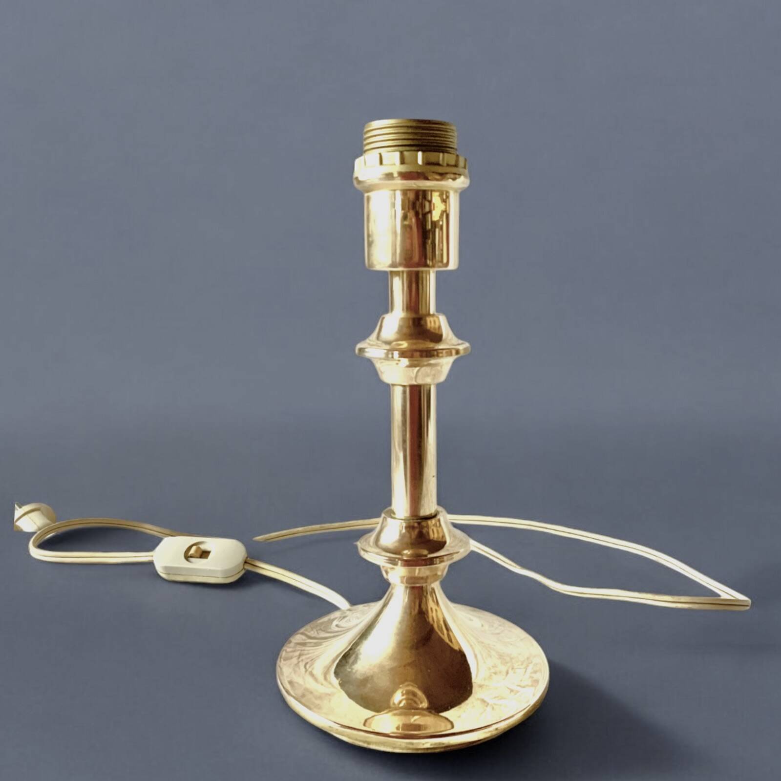 Vintage lamp base in gilded brass