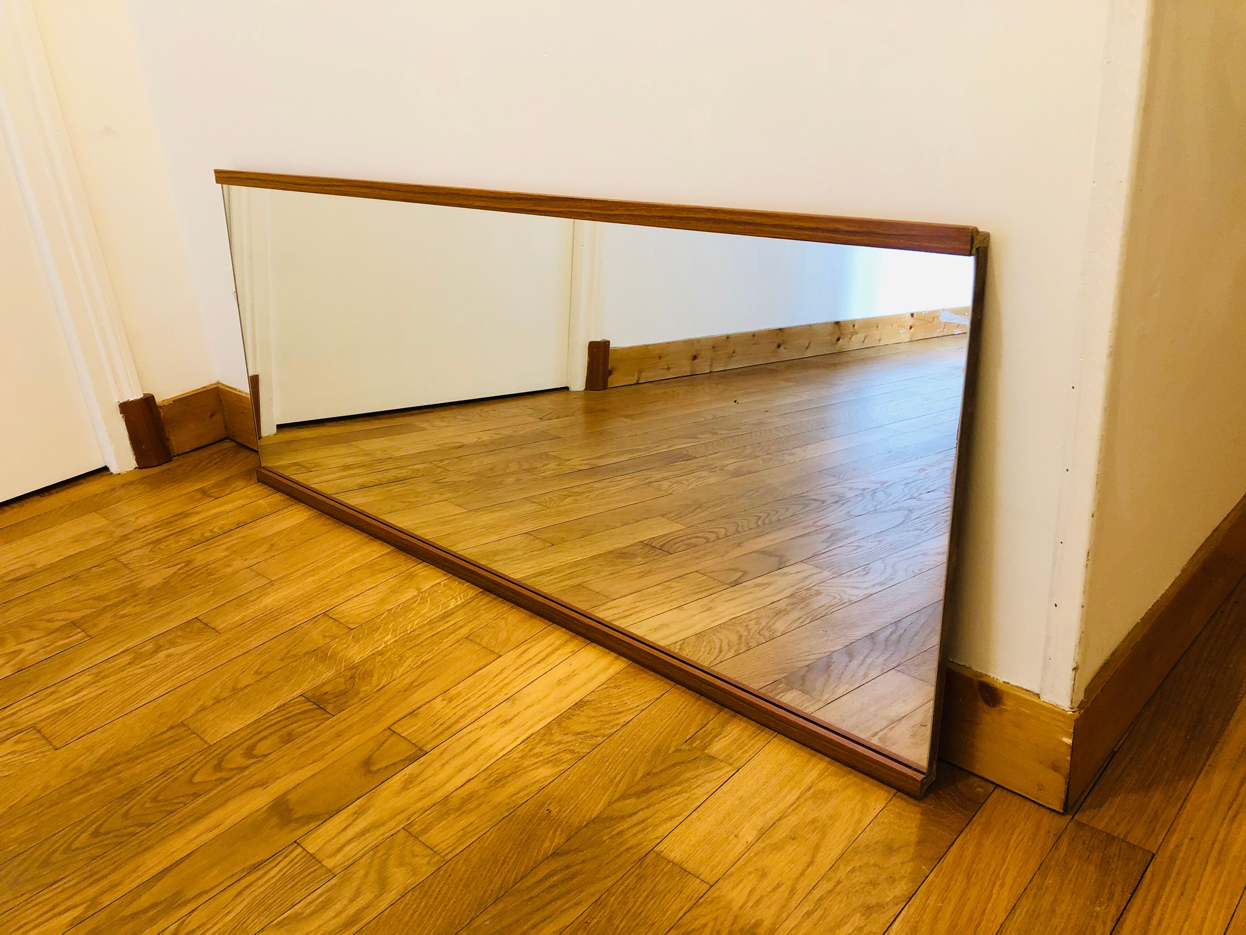 Scandinavian teak mirror 112 cm x 46 cm