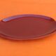 Plat de service ovale céramique vernissée de couleur bordeaux