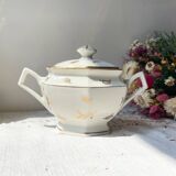 Vintage tea/coffee set in white porcelain with Limoges gold trim