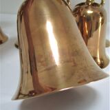 Set of eight vintage solid brass walking glasses