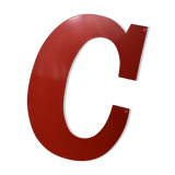Industrial letter "C" in red metal
