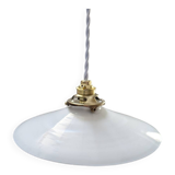 Suspension, Art Deco portable lamp in smooth opaline