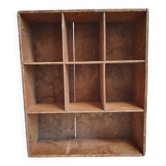 Ancien casier en bois / présentoir artisanal
