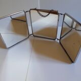 Miroir triptyque de barbier 55x20cm circa 1960