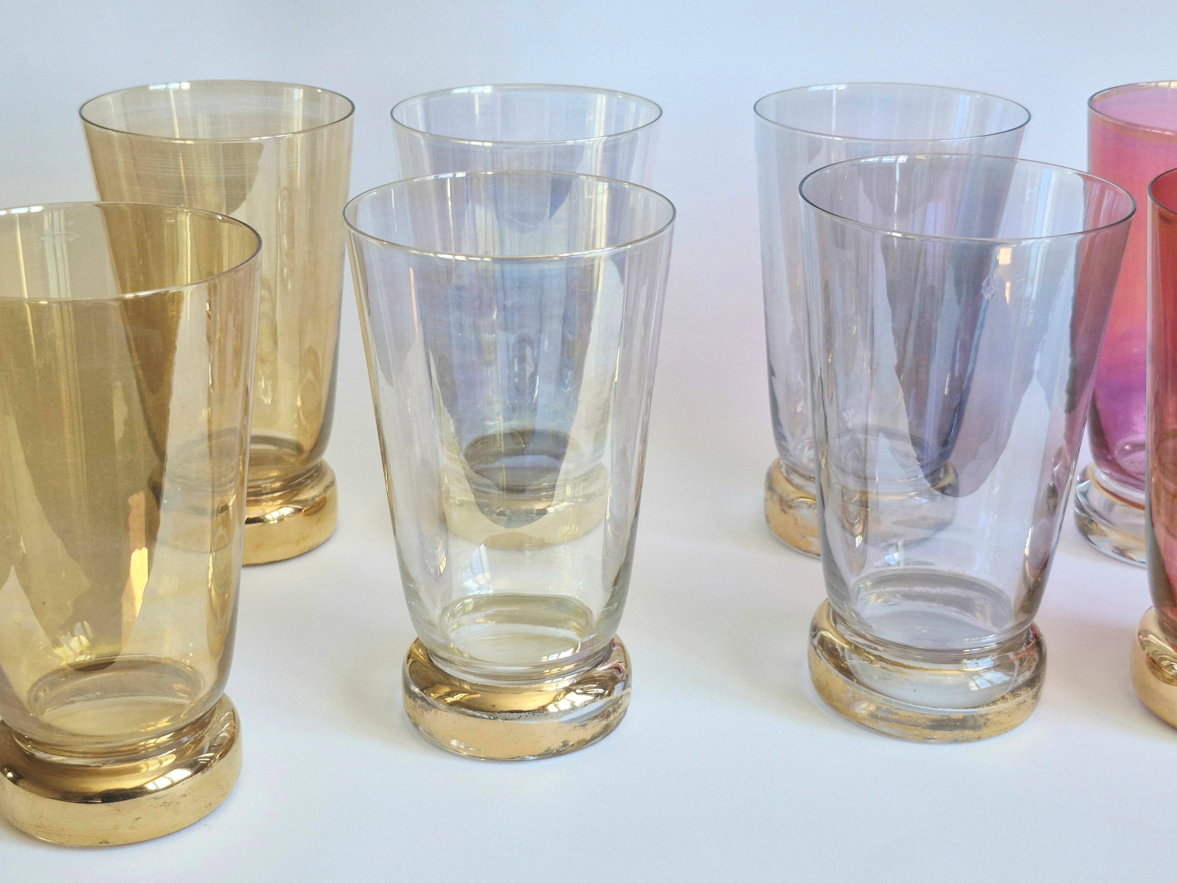 Orangeade set in colored glass