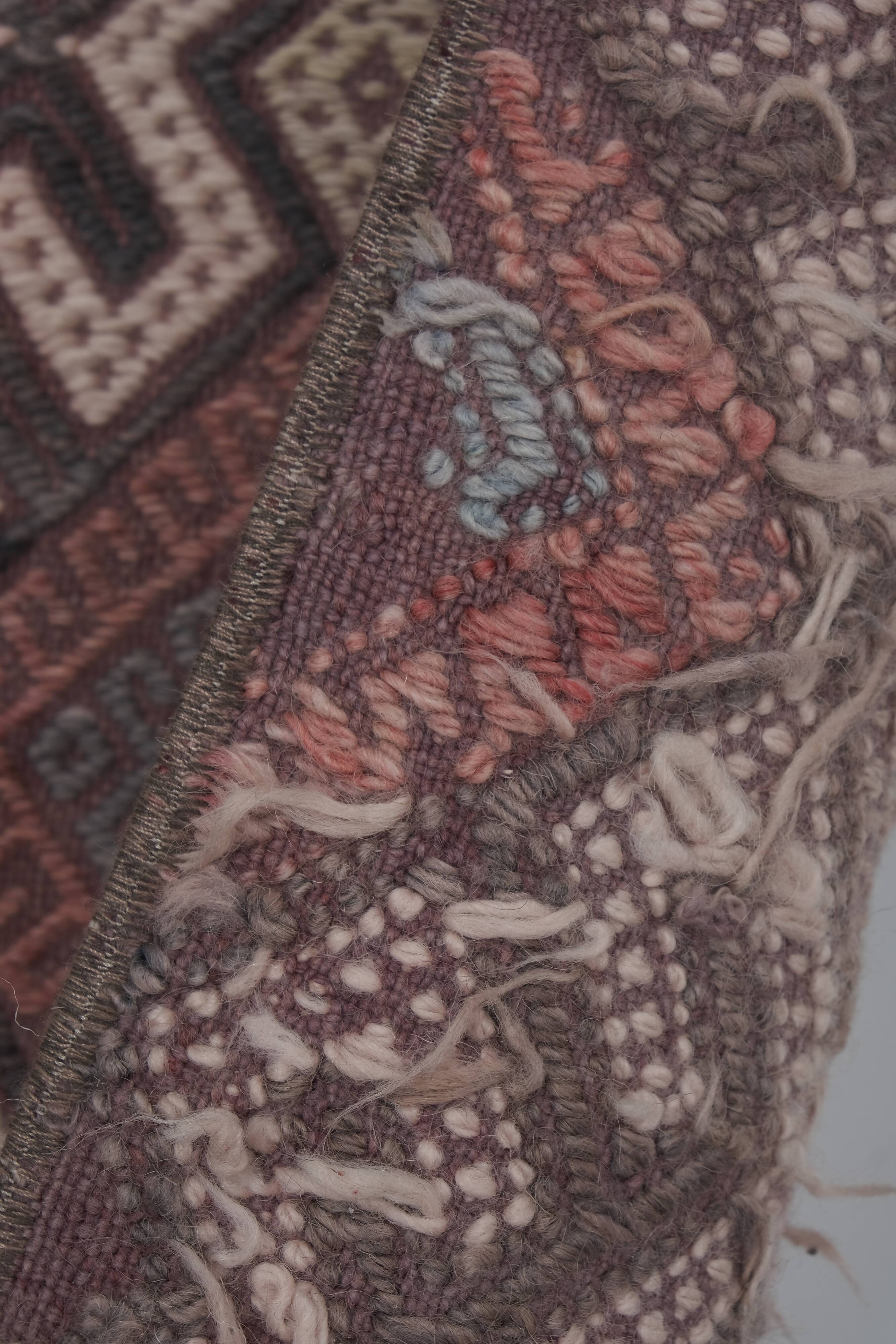 Vintage Turkish rug from Oushak, handwoven 64x275 cm