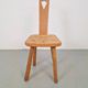 Dutch Brutalist Oak Plant Table or Stool, 1950s