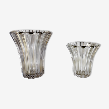 Duo de vases à godrons style Art Déco – années 50/60
