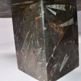 Table basse vintage en pierre fossilisée